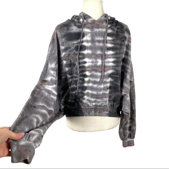 Young Fabulous & Broke Tie Dye Raissa Hoodie Sweater Grayish Mocha Size  S/M - Picture 2 of 13